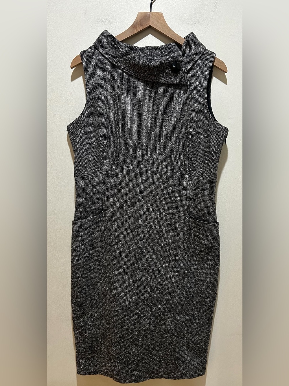 Hobbs London Holford Black White Tweed Wool Blend Sheath Dress - Women’s Size 14